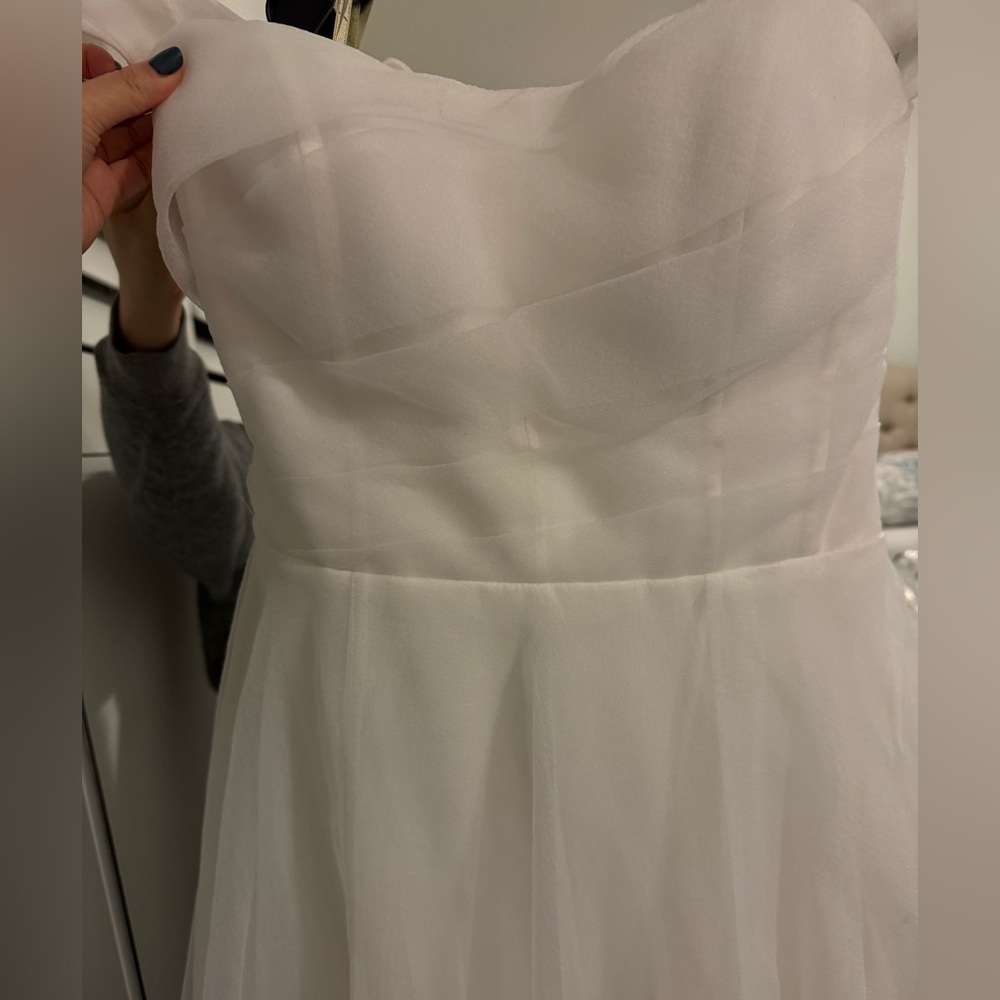 Jenny Yoo White Off-the-Shoulder A-Line Wedding Dress - Picture 11 of 16